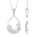 Designer Moissanite Teardrop Pendant Necklace