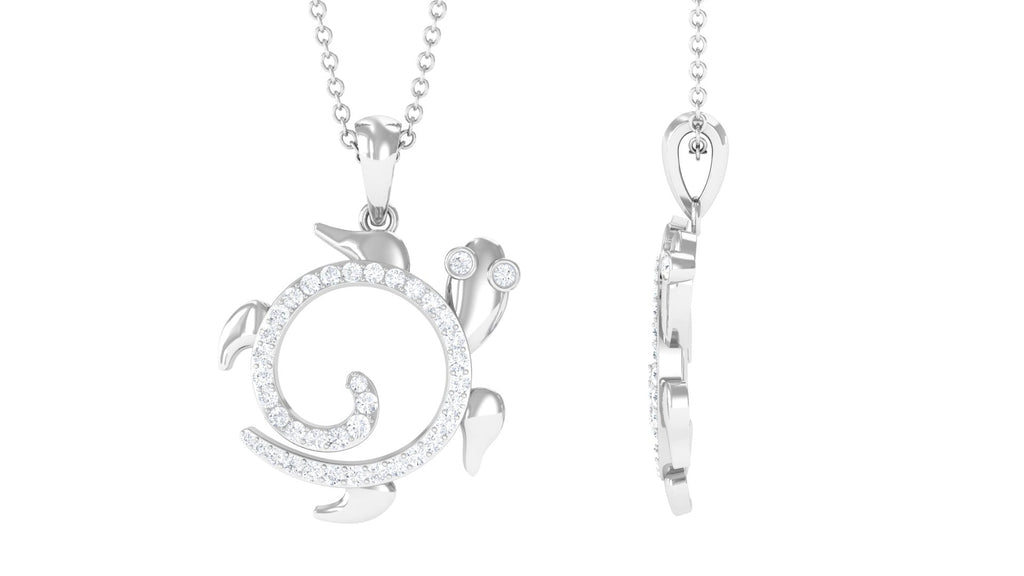 Certified Moissanite Turtle Shape Pendant Necklace