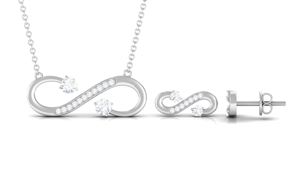 Simple Moissanite Infinity Jewelry Set for Her