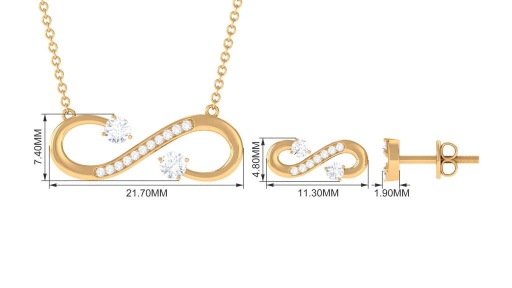 Simple Moissanite Infinity Jewelry Set for Her