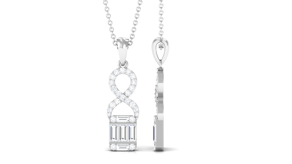 Art Deco Moissanite Infinity Pendant Necklace