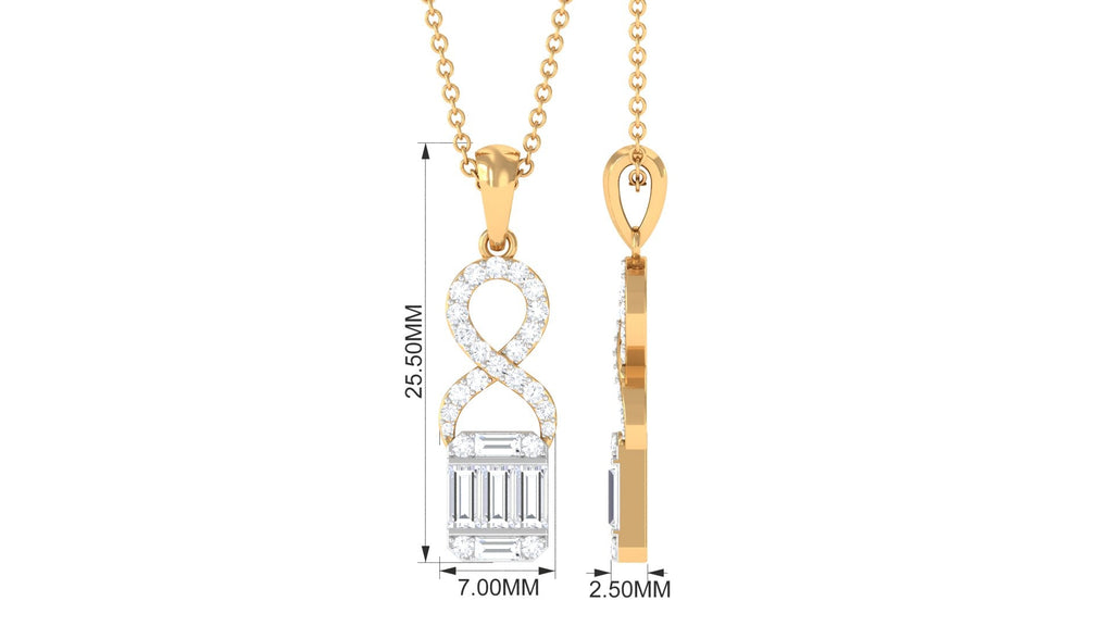 Art Deco Moissanite Infinity Pendant Necklace