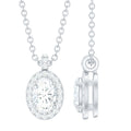 0.4 Carat Oval Moissanite Bridal Pendant Necklace