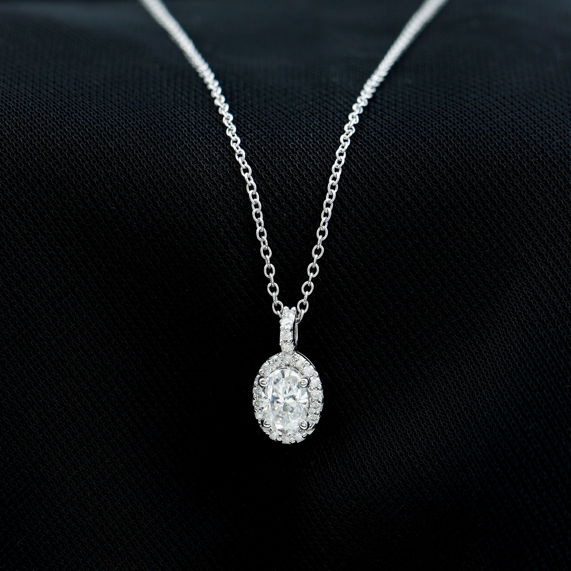 0.4 Carat Oval Moissanite Bridal Pendant Necklace