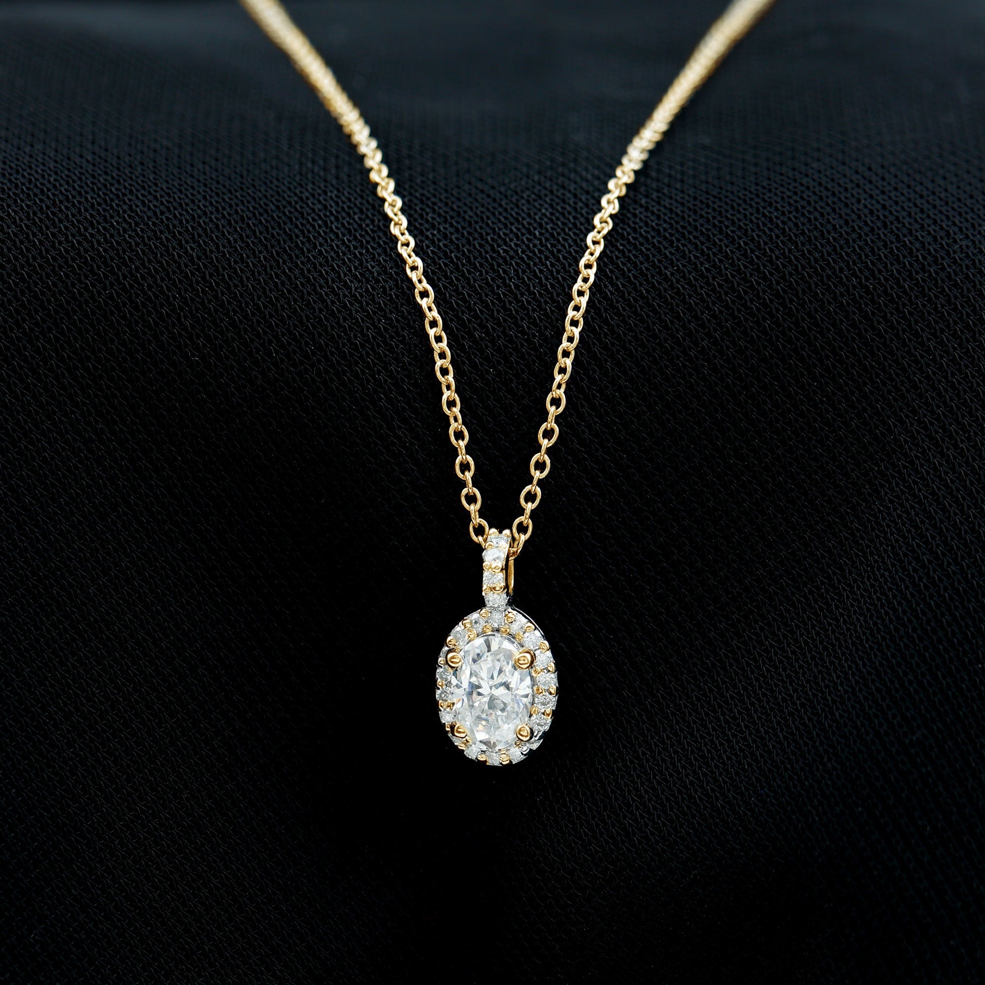 0.4 Carat Oval Moissanite Bridal Pendant Necklace