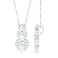 Certified Moissanite Dangle Heart Pendant Necklace