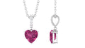 Heart Shape Pink Tourmaline Pendant with Diamond Bail