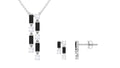 Real Baguette Shape Black Spinel Jewelry Set with Diamond
