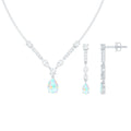 Natural Ethiopian Opal and Moissanite Teardrop Jewelry Set