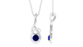 Real 0.9 Carat Blue Sapphire Twisted Pendant Necklace with Diamond