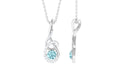 Natural 0.8 Carat Aquamarine Twisted Pendant Necklace with Diamond