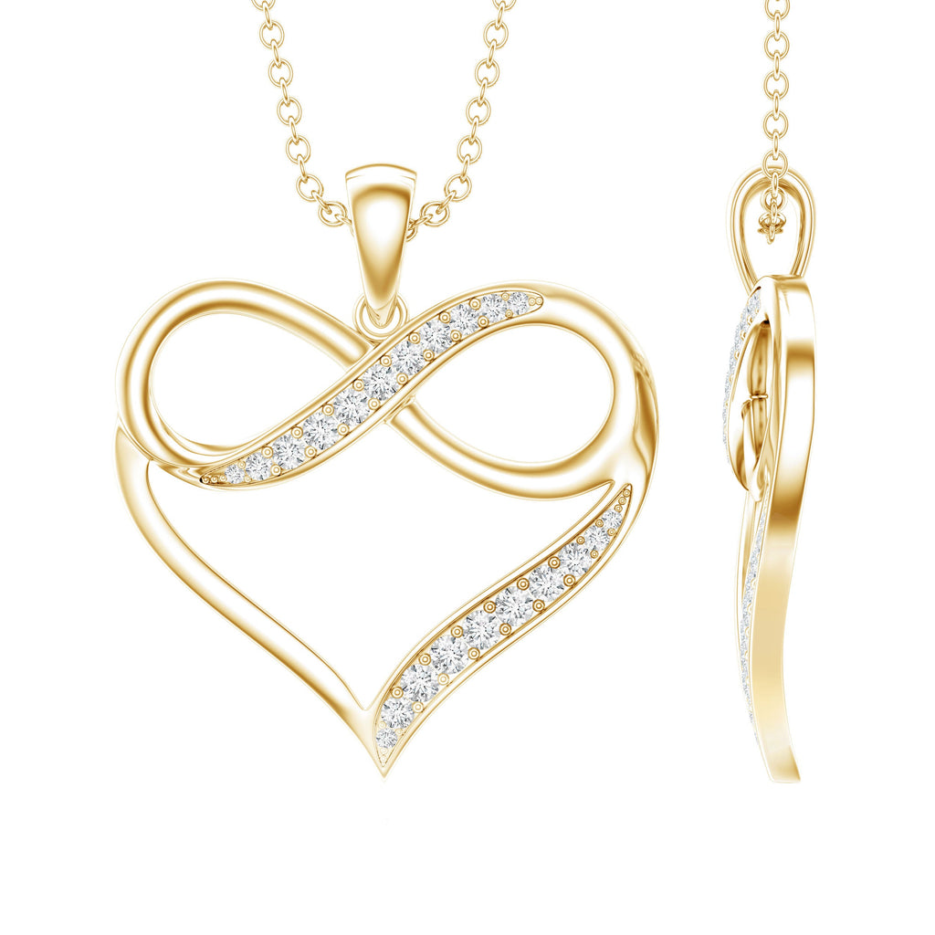 Certified Moissanite Infinity Heart Pendant Necklace