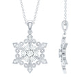 Vintage Inspired Moissanite Snowflake Pendant Necklace