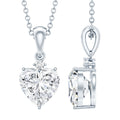 Certified 2 Carat Moissanite Solitaire Heart Necklace