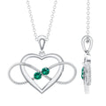 Lab Created Emerald Heart and Infinity Pendant Necklace