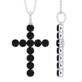 Lab Created Black Diamond Cross Pendant Necklace