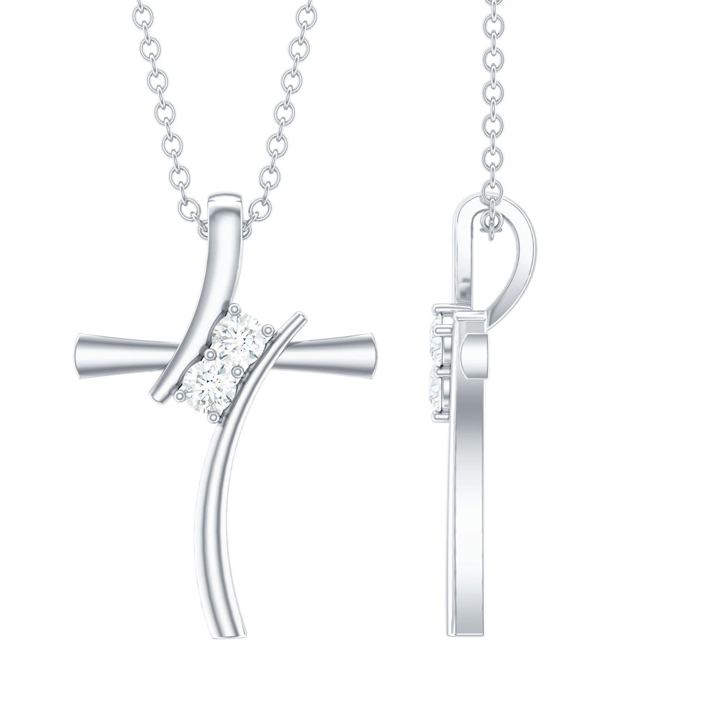 Diamond Cross Pendant Necklace for Women