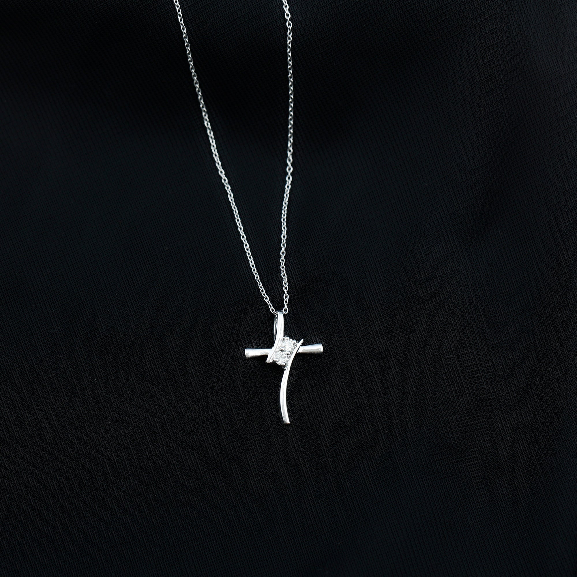 Diamond Cross Pendant Necklace for Women