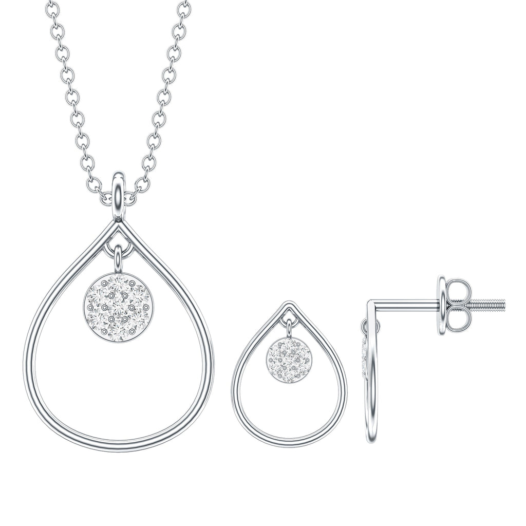 Diamond Wedding Necklace Earring Set for Bride