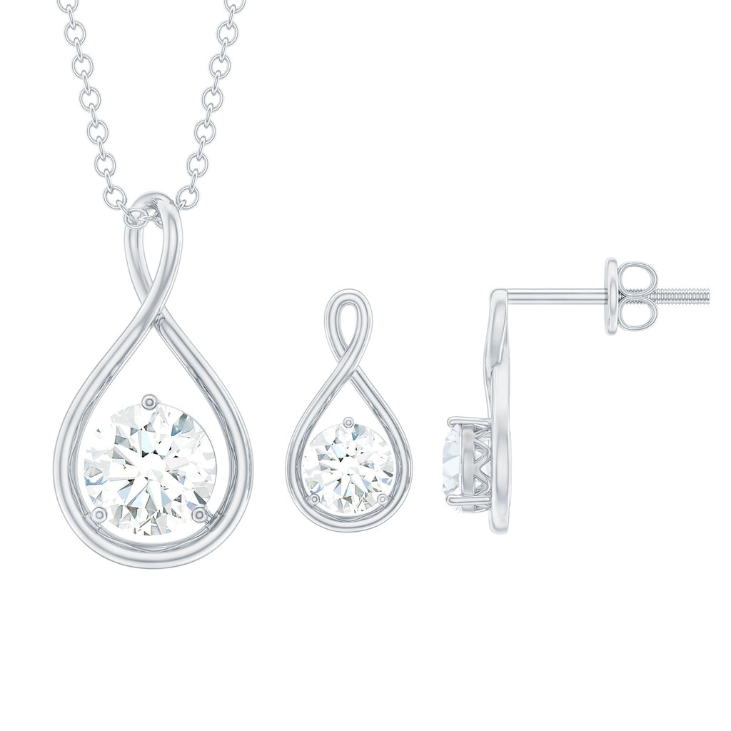Certified Moissanite Solitaire Infinity Jewelry Set