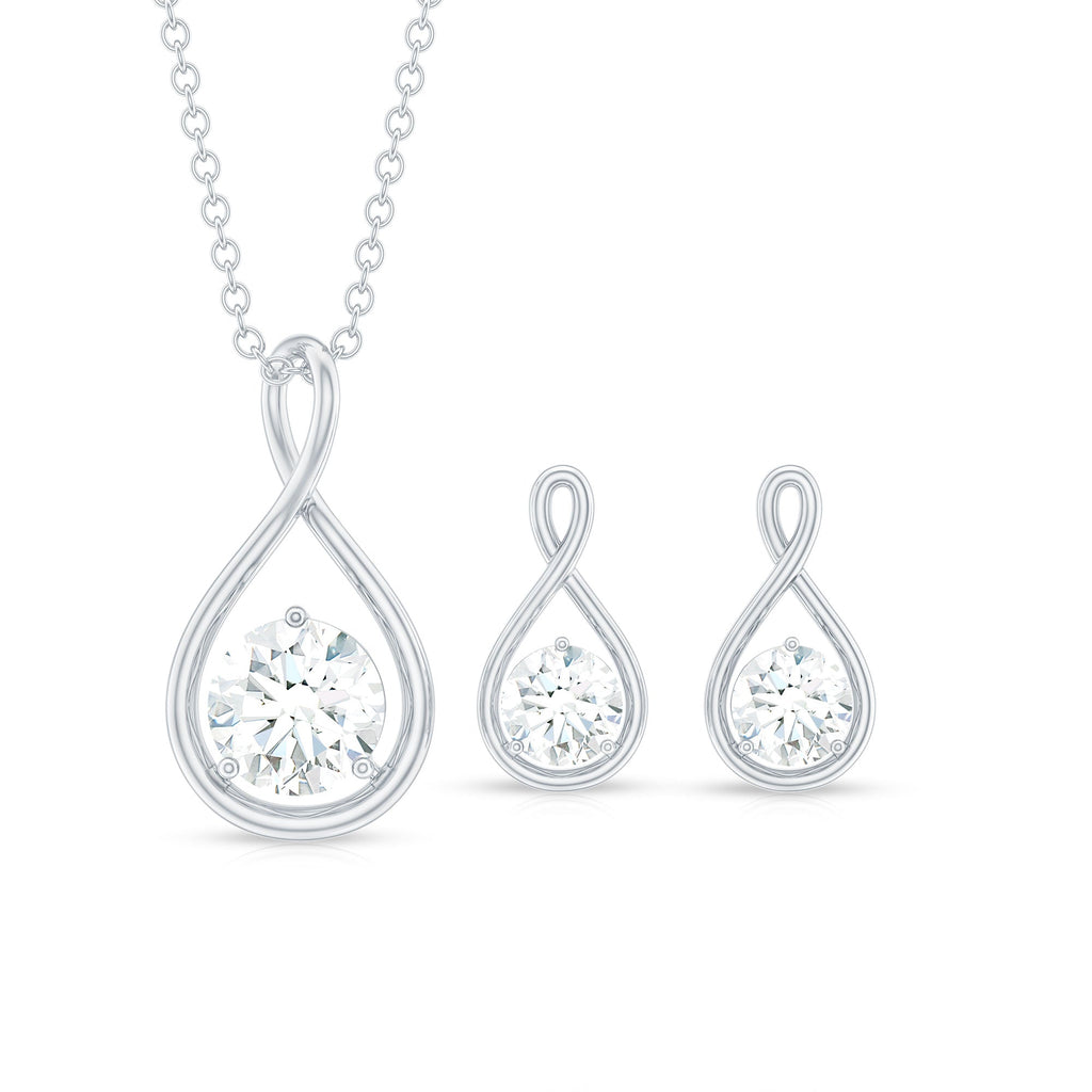 Certified Moissanite Solitaire Infinity Jewelry Set