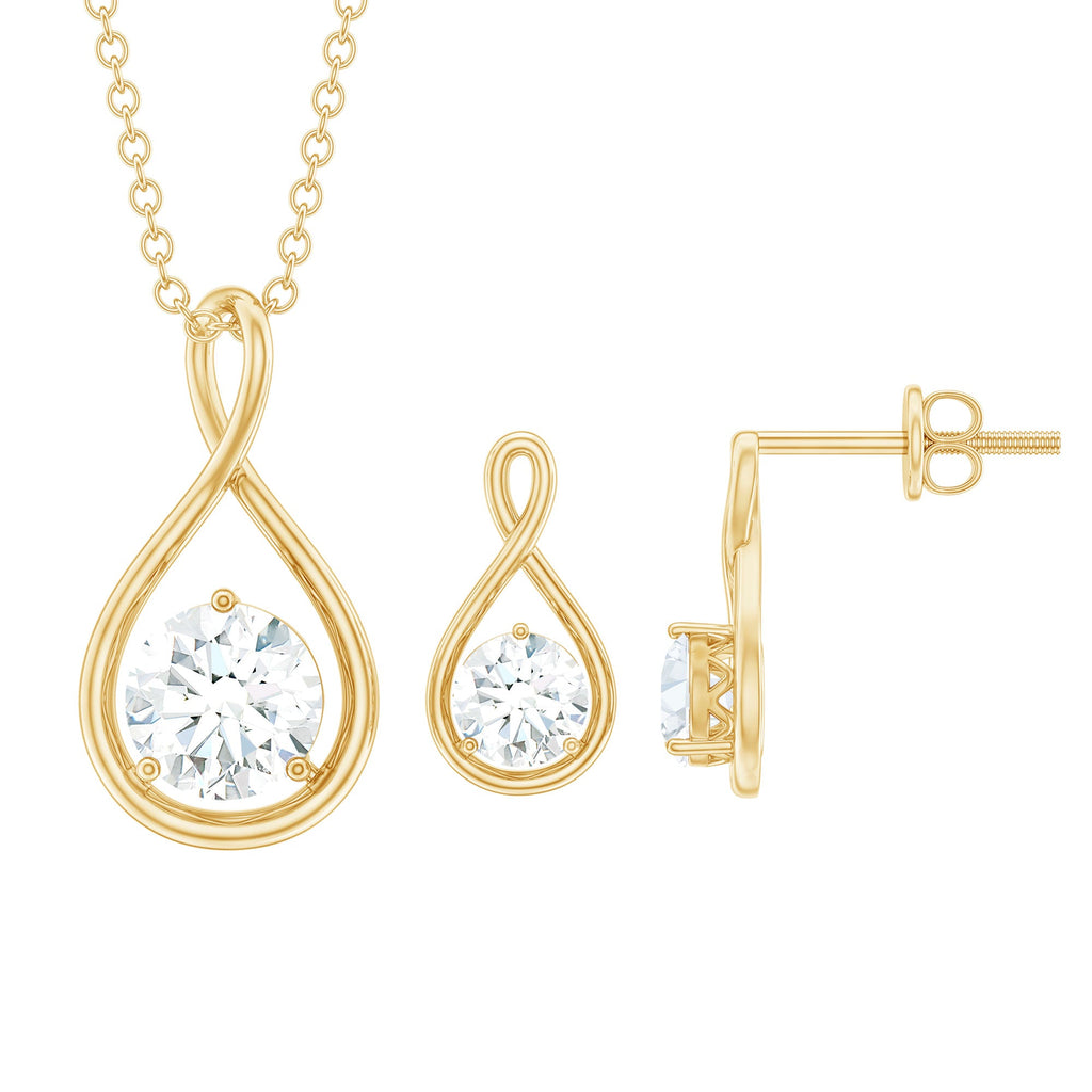 Certified Moissanite Solitaire Infinity Jewelry Set