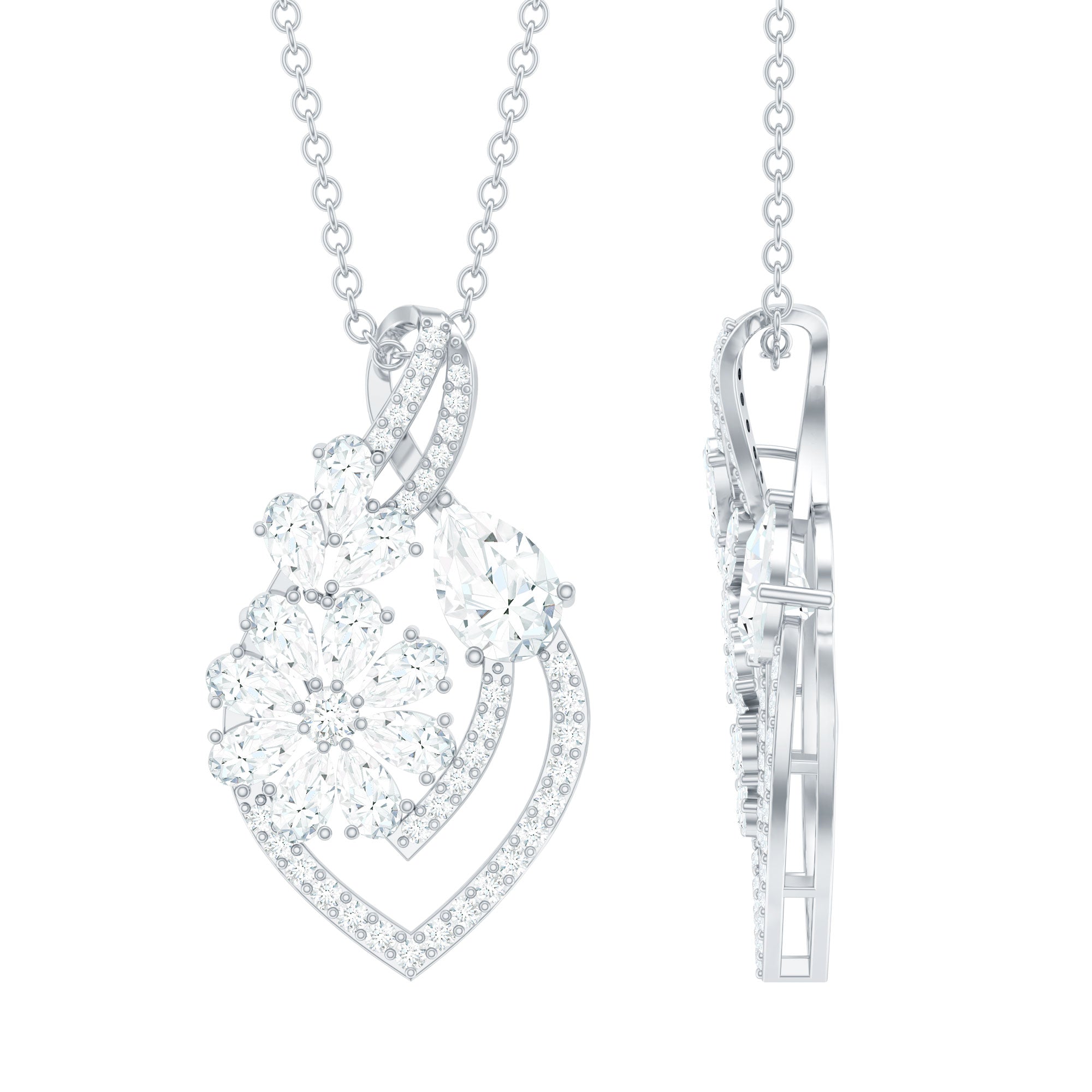 Certified Moissanite Designer Infinity Necklace With Chain
