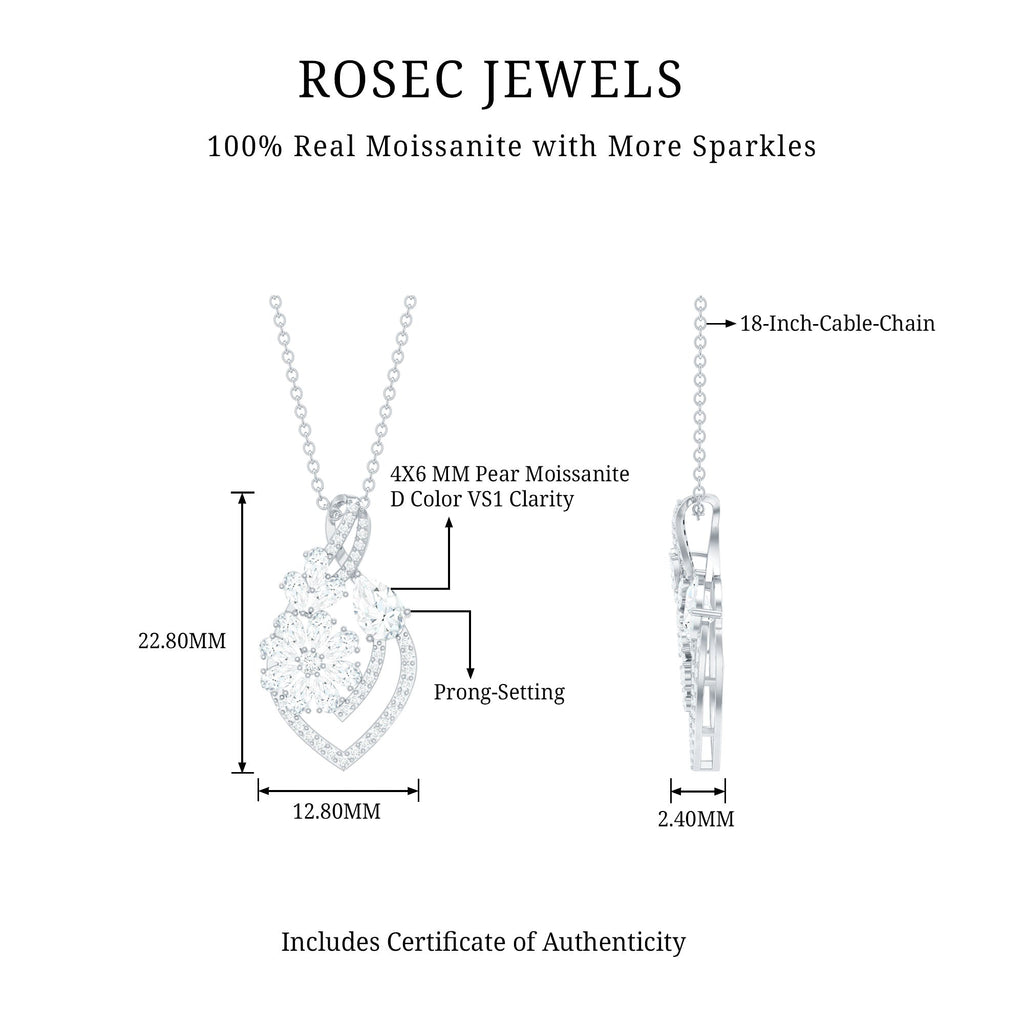 Certified Moissanite Designer Infinity Necklace With Chain
