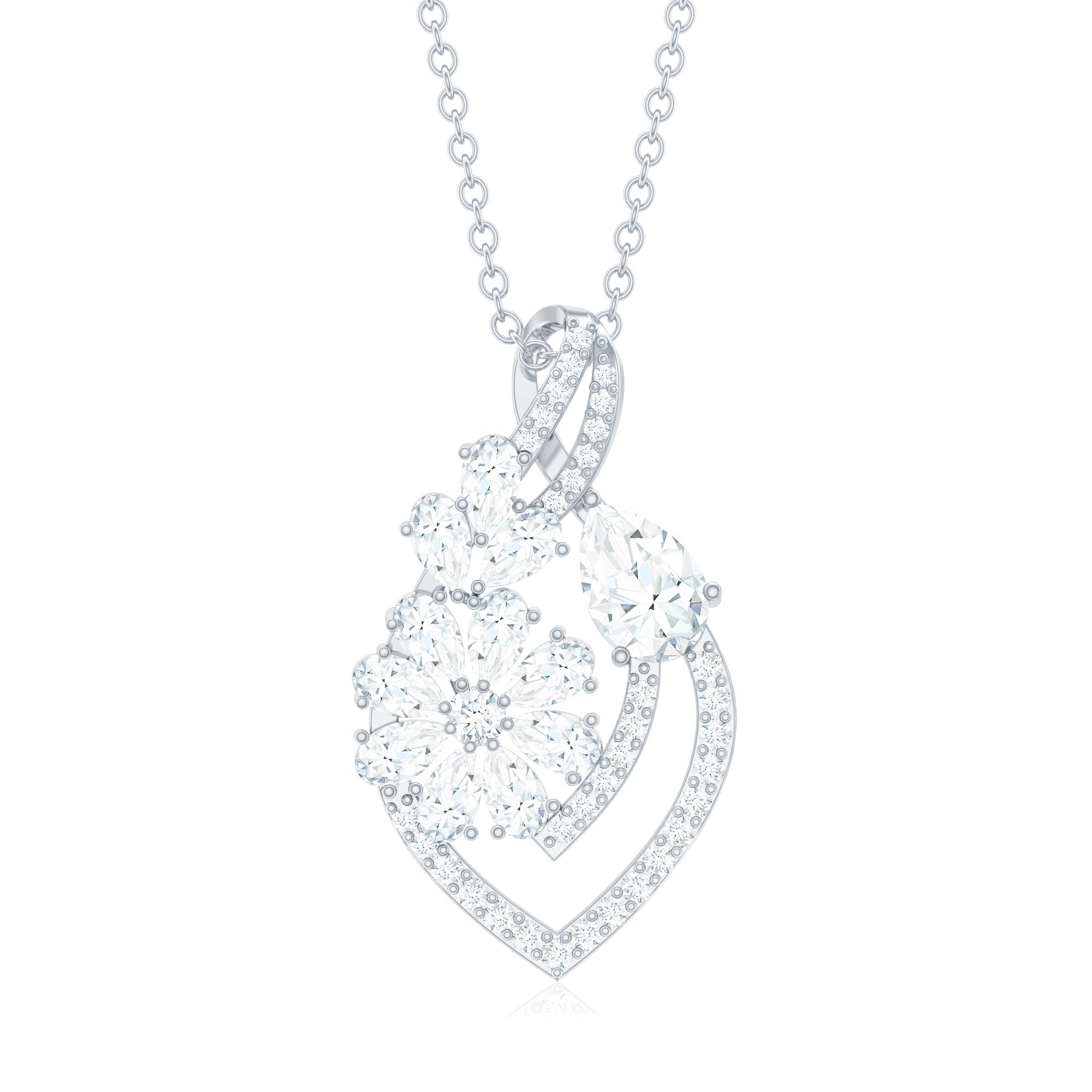 Certified Moissanite Designer Infinity Necklace With Chain