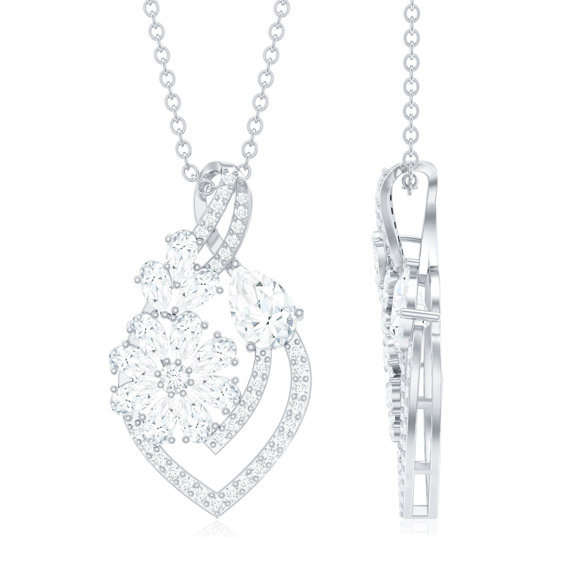 Certified Moissanite Designer Infinity Necklace With Chain