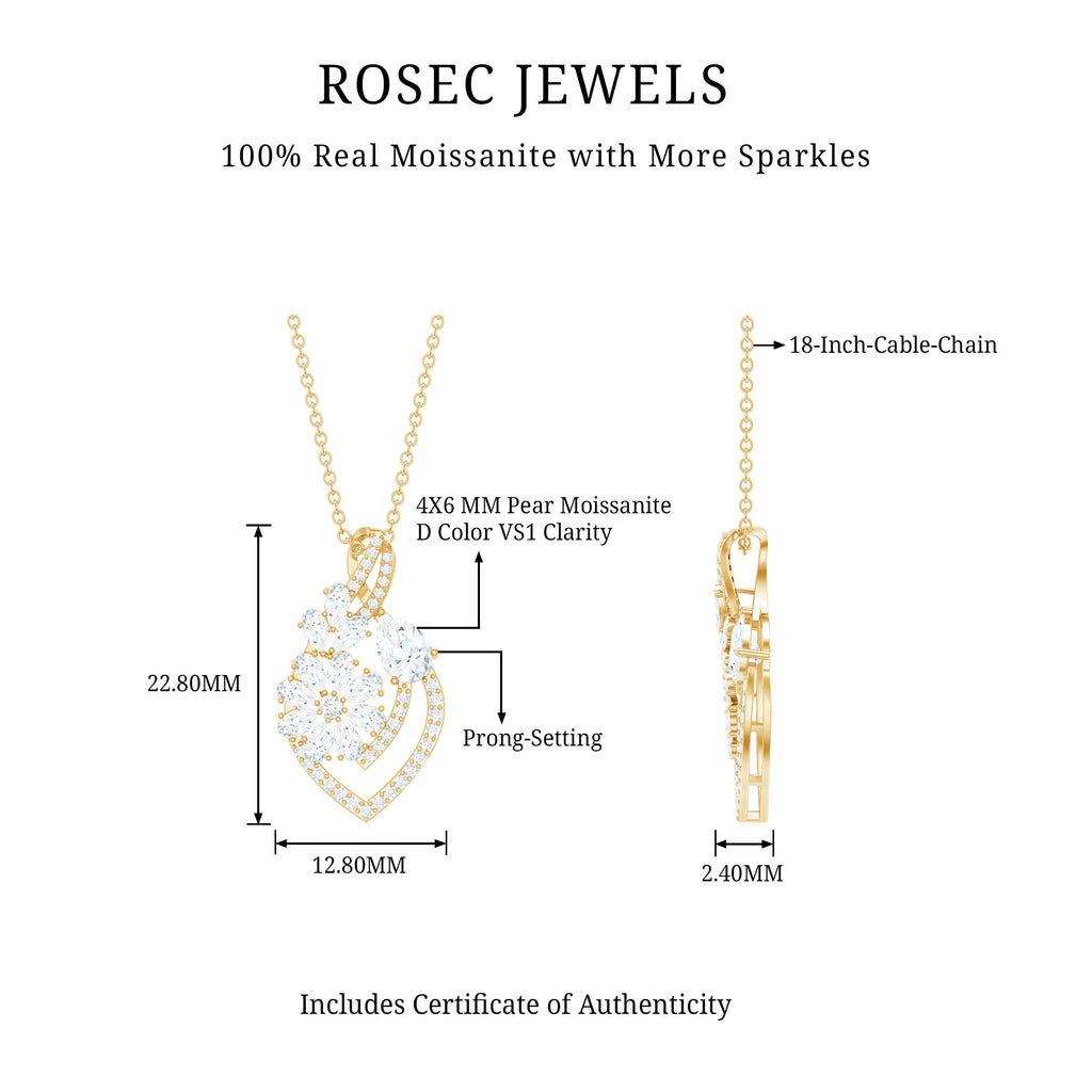 Certified Moissanite Designer Infinity Necklace With Chain