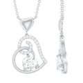 Certified Moissanite Heart Drop Pendant for Women