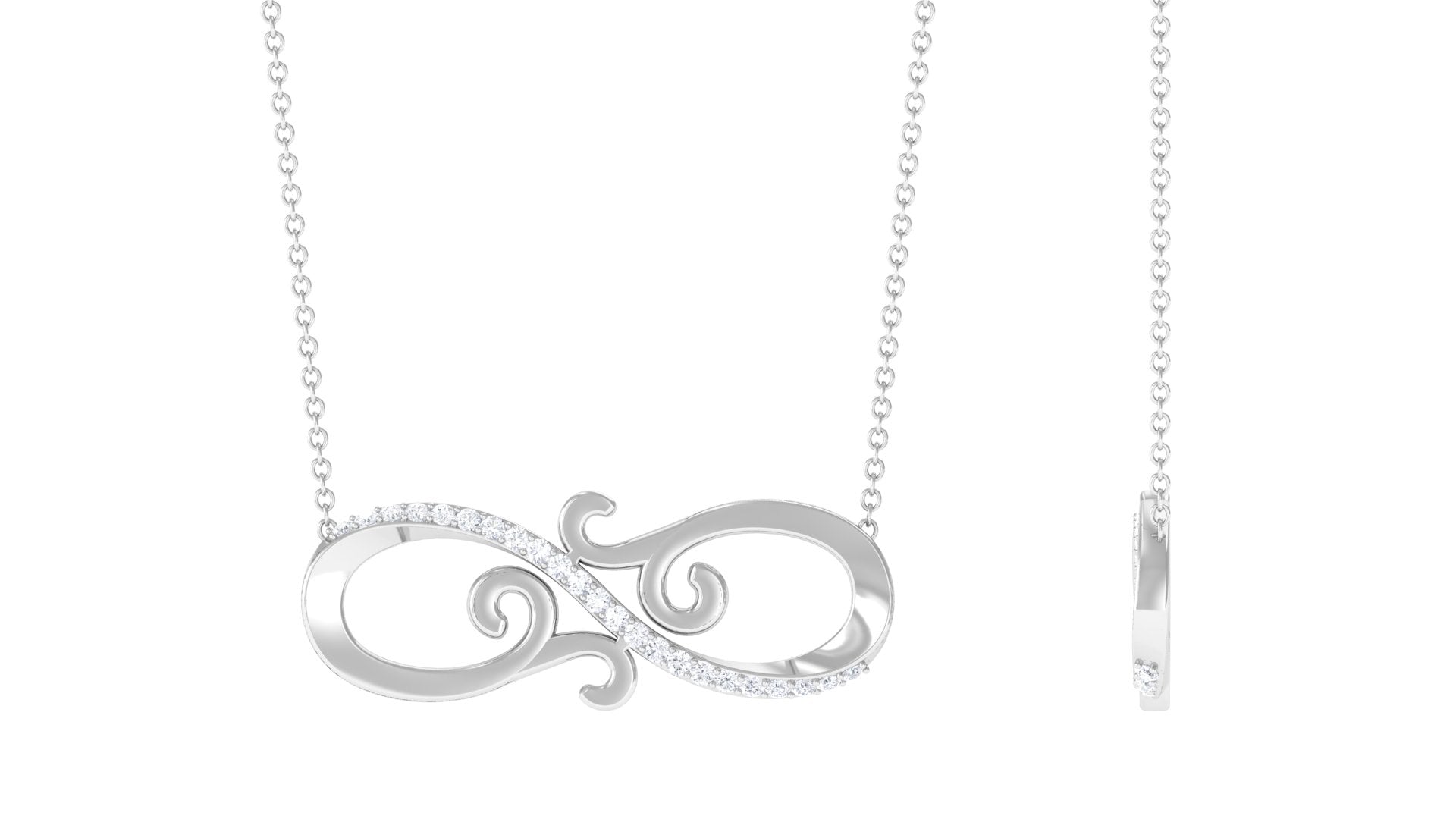 Certified Diamond Infinity Necklace in Prong Setting