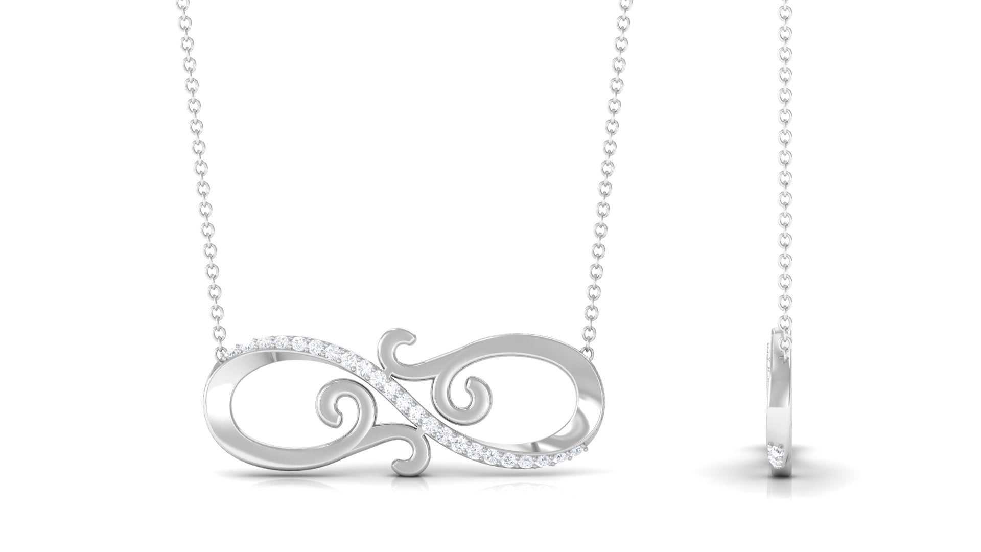 Certified Diamond Infinity Necklace in Prong Setting