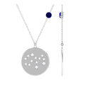 Real Blue Sapphire Diamond Virgo Zodiac Necklace for Women