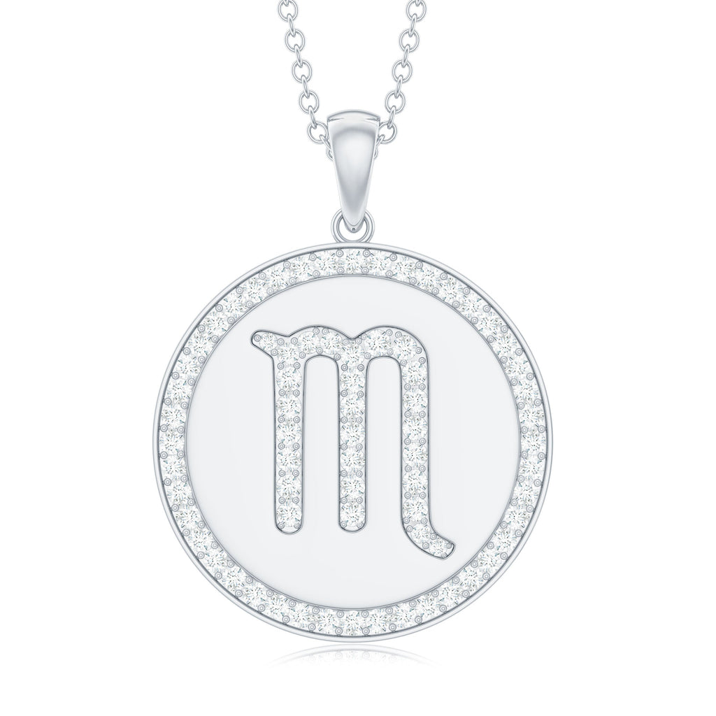 Certified Moissanite Scorpio Zodiac Pendant for Women