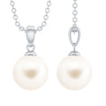 Natural 7.4 Carat Freshwater Pearl Solitaire Drop Necklace With Chain