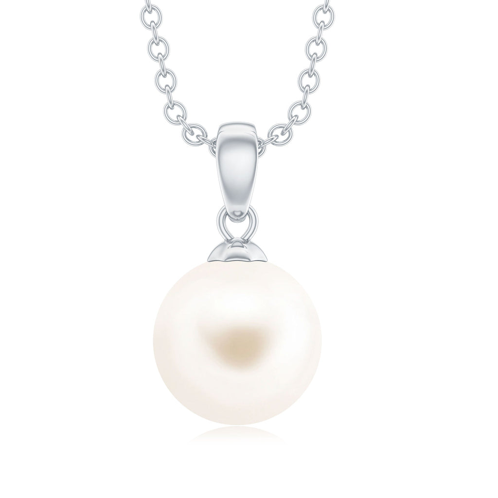 Natural 7.48 Carat Freshwater Pearl Solitaire Pendant Necklace