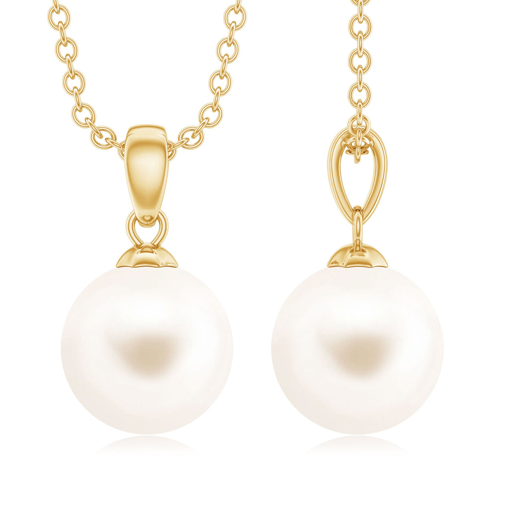 Natural 7.4 Carat Freshwater Pearl Solitaire Drop Necklace With Chain