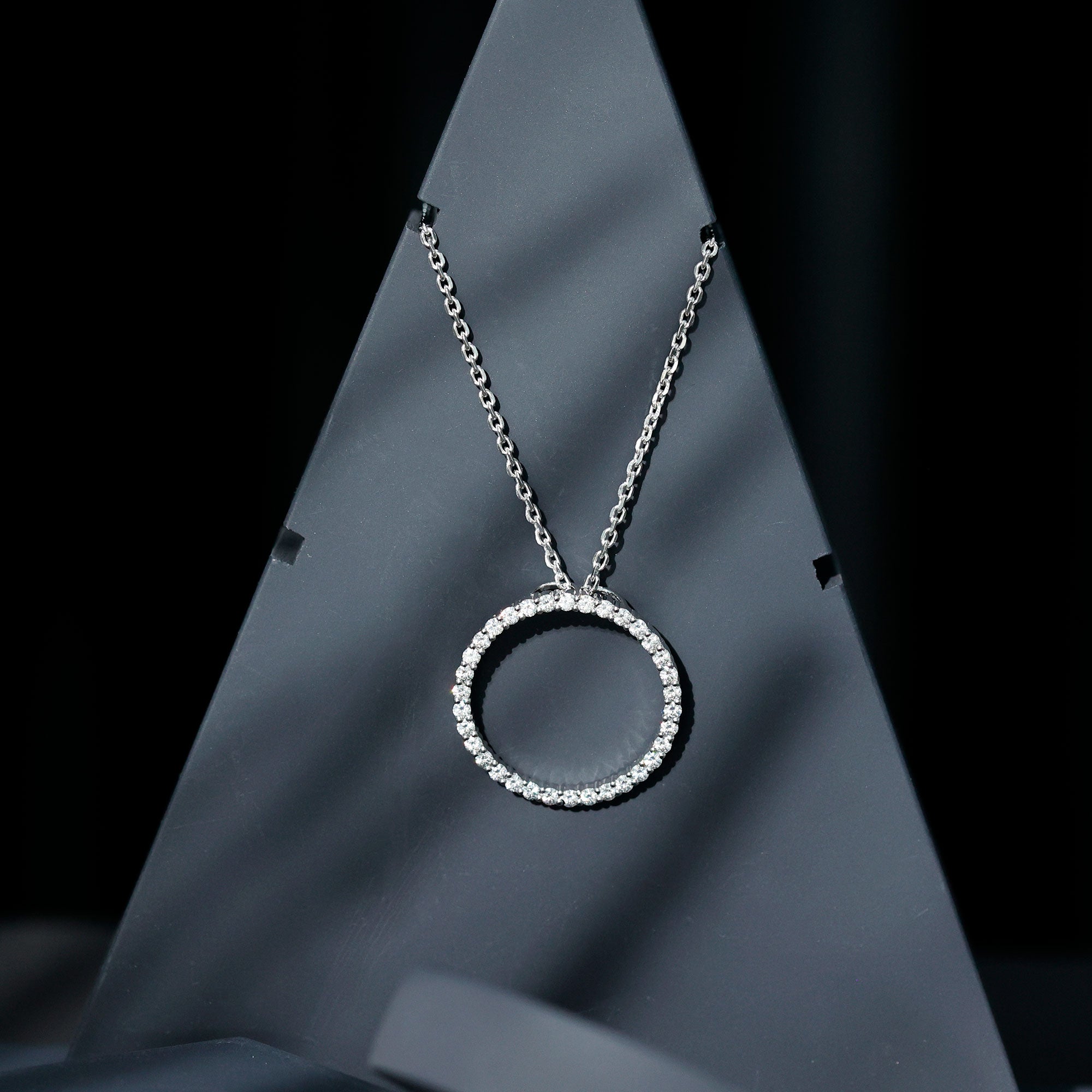 Certified Moissanite Eternity Necklace with Chain