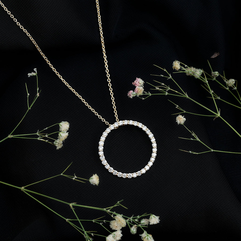 Certified Moissanite Eternity Necklace with Chain