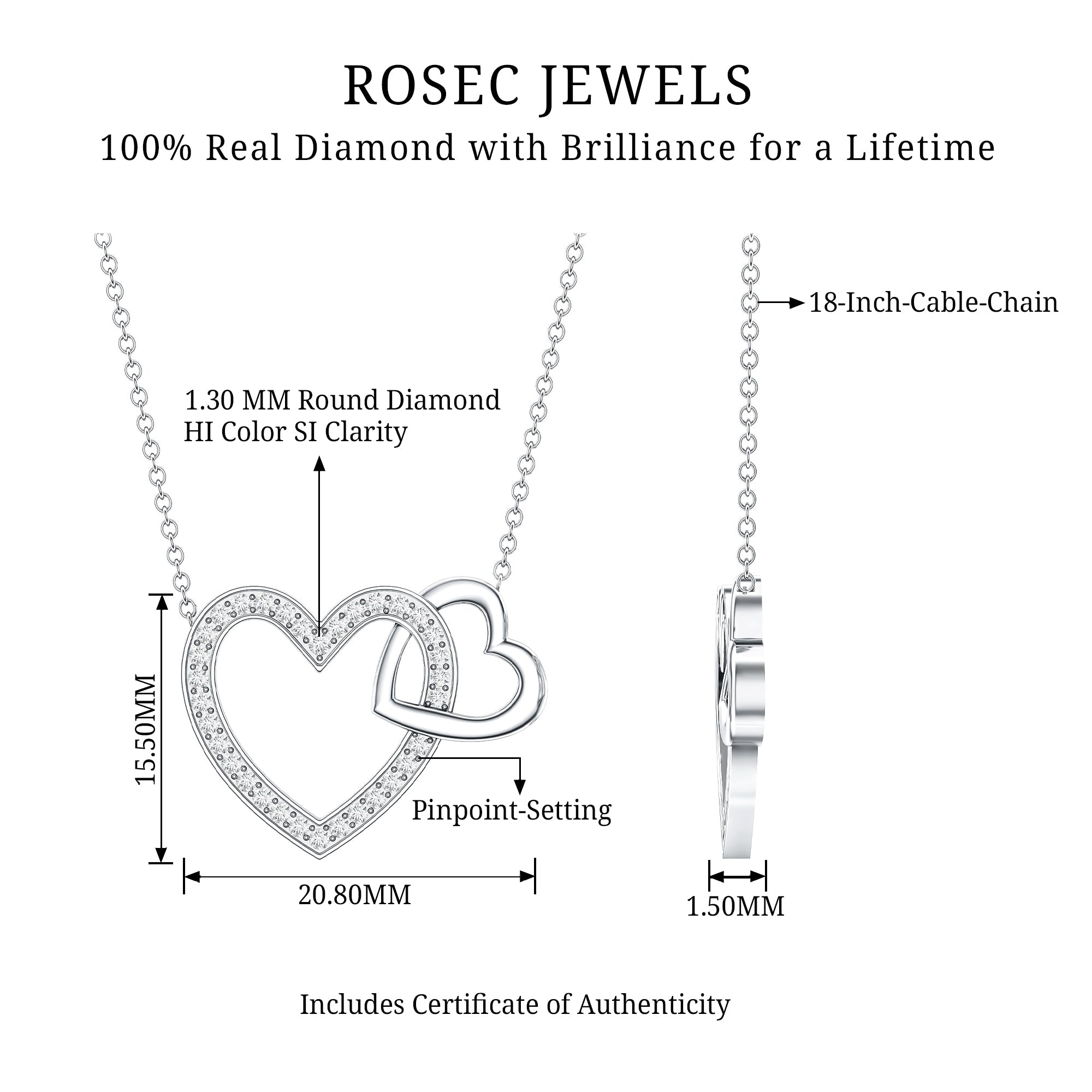 Diamond 2 Heart Promise Necklace