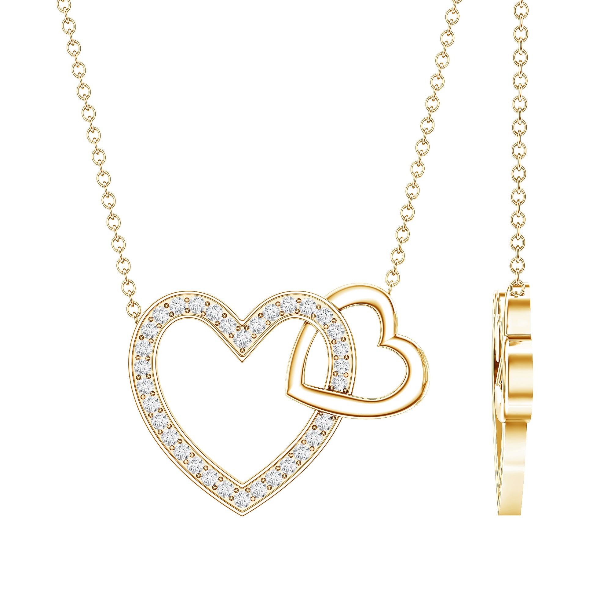 Diamond 2 Heart Promise Necklace