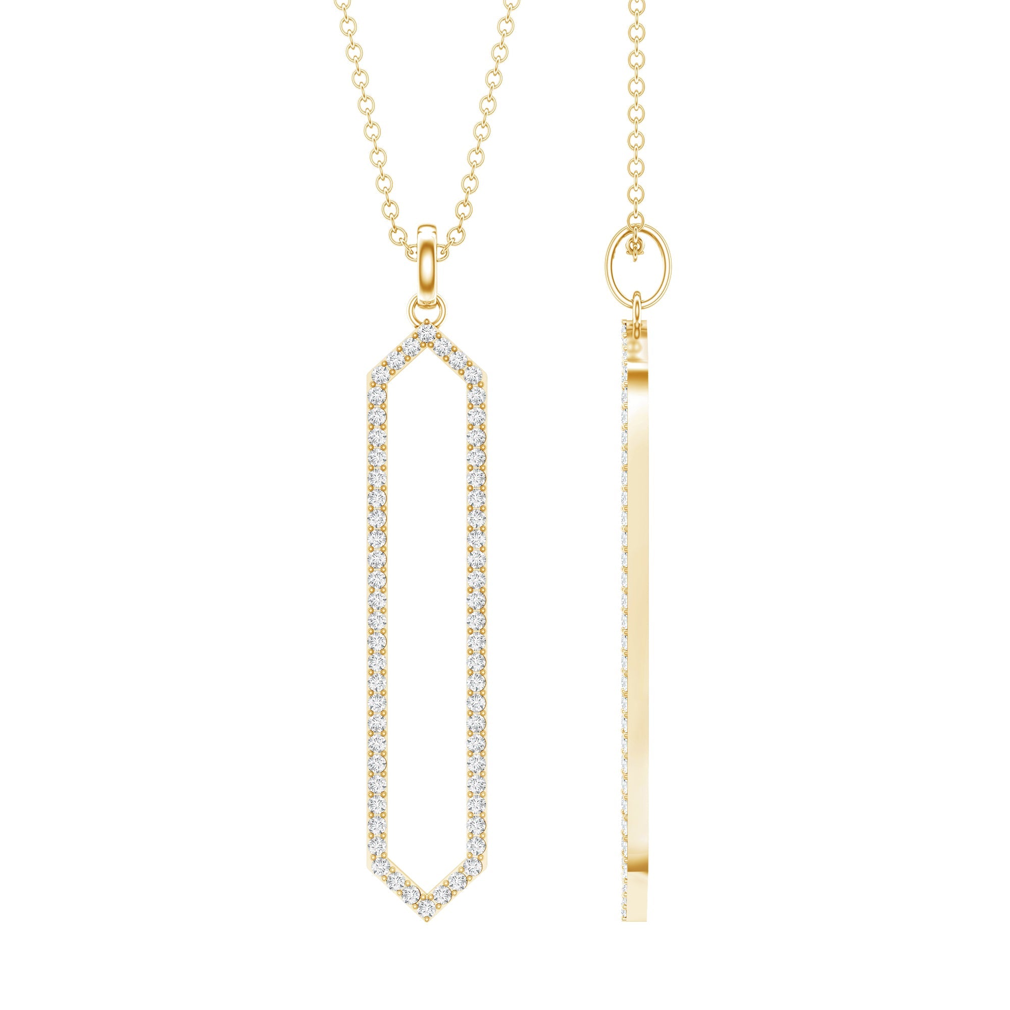 Certified Diamond Geometric Necklace For Women