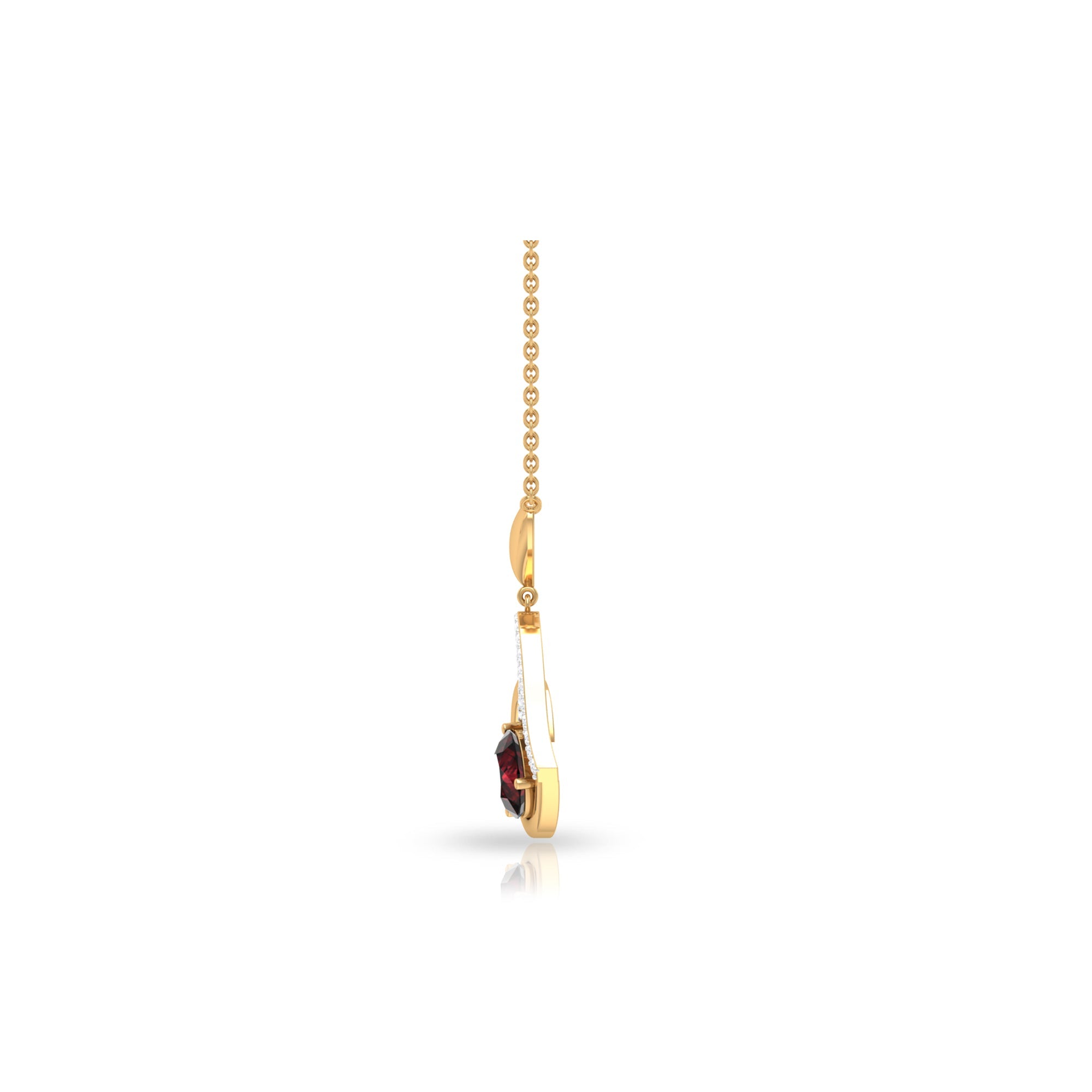 2.3 Carat Garnet and Diamond Heart Drop Pendant