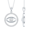 Certified Moissanite Evil Eye Pendant with Eternity