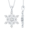 Certified Classic Moissanite Snowflake Pendant Necklace With Chain