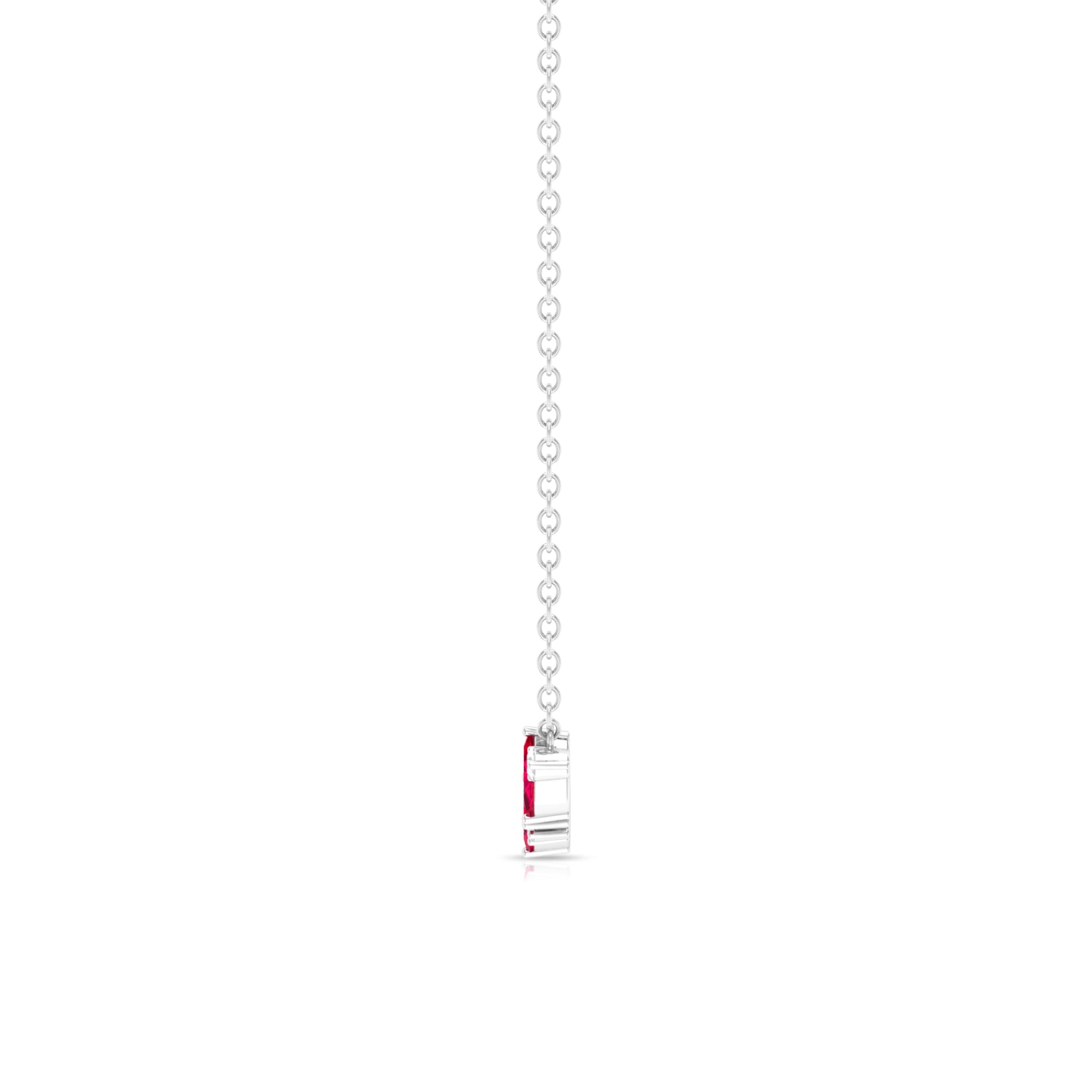Marquise Cut Ruby and Diamond Stackable Necklace
