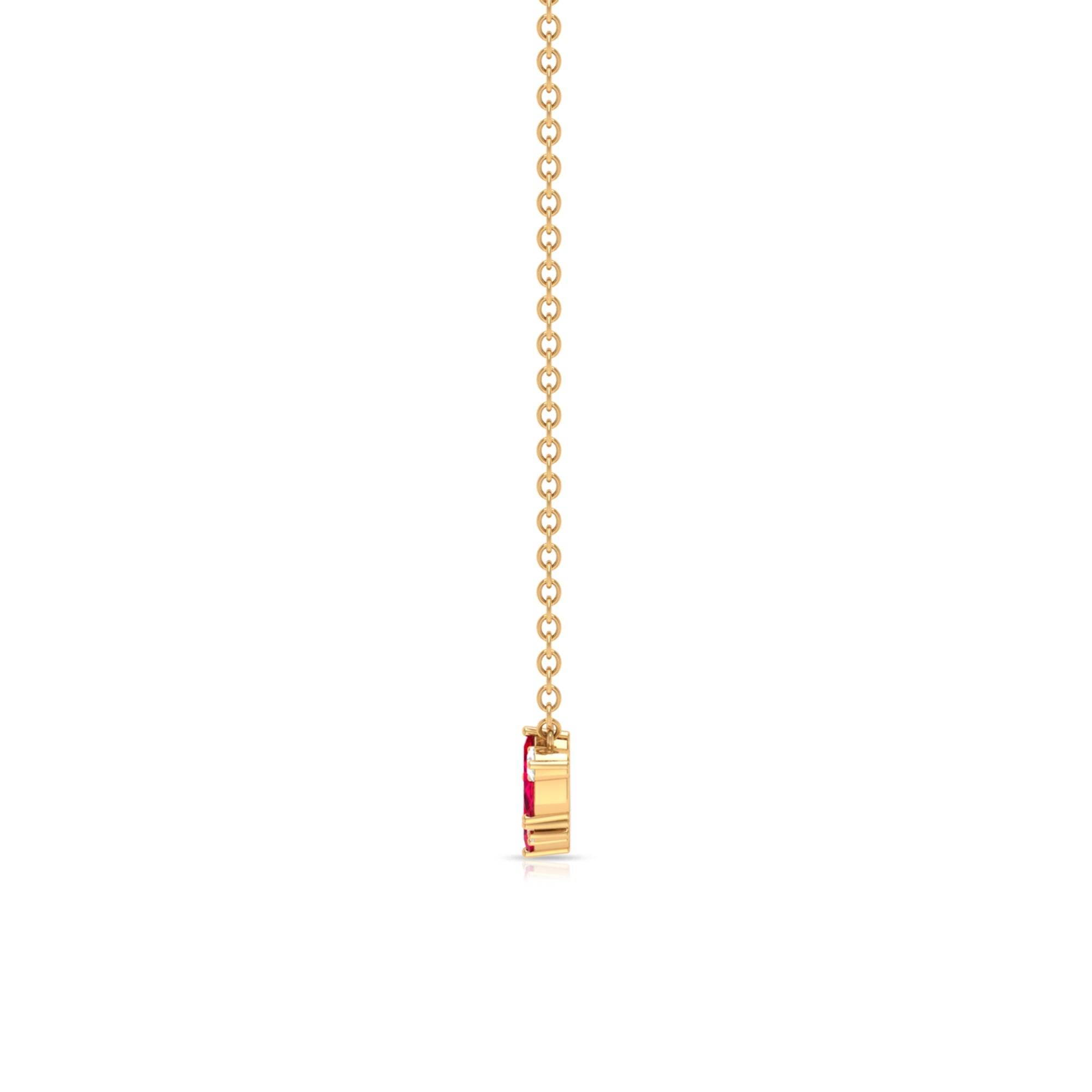 Marquise Cut Ruby and Diamond Stackable Necklace