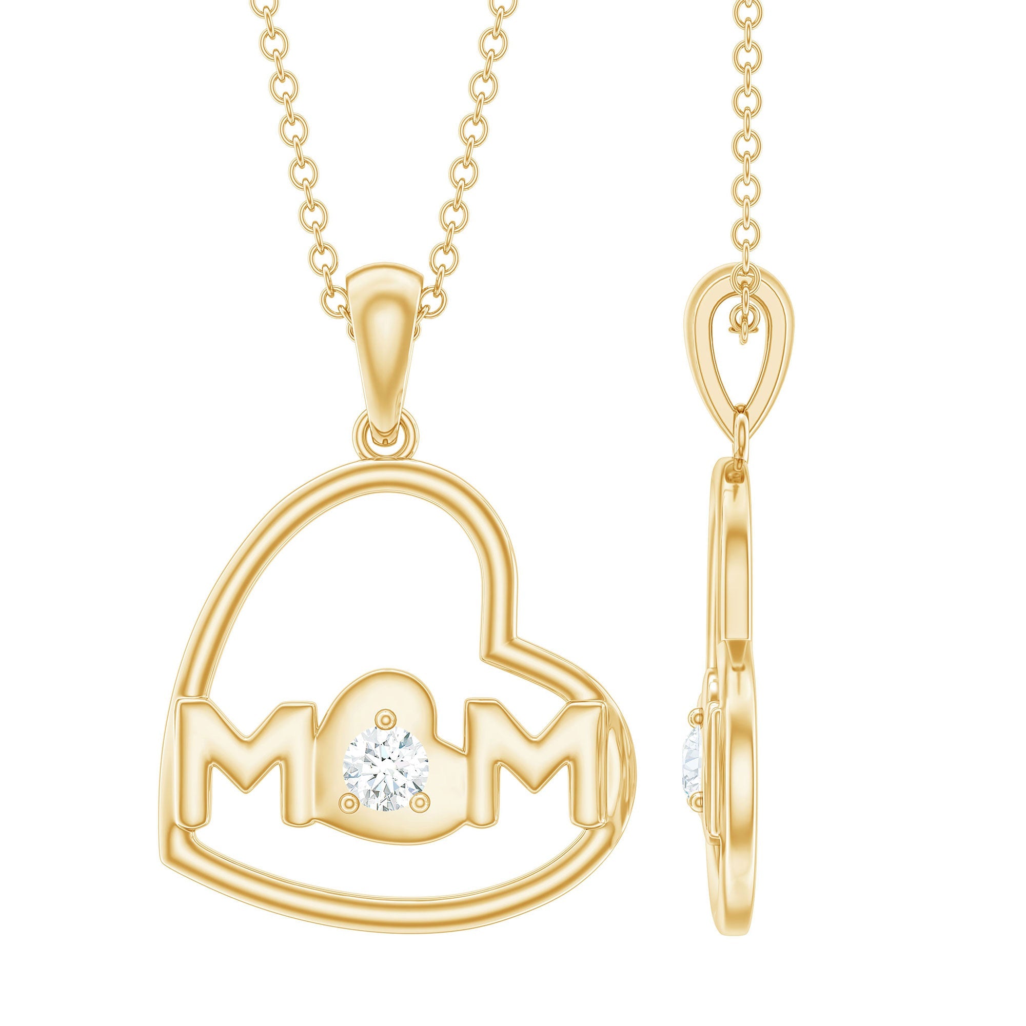 MOM Necklace with Natural Diamond